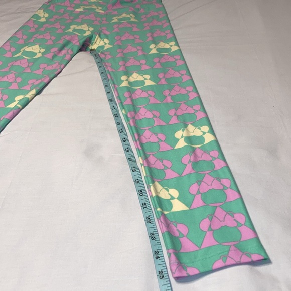 Lularoe Disney Leggings Green Pink Yellow Polyester & Spandex One Size - Picture 11 of 14